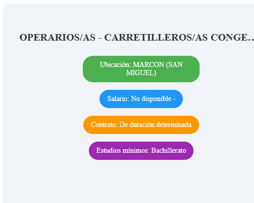 OPERARIOS/AS - CARRETILLEROS/AS CONGELADO