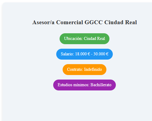 Asesor/a Comercial GGCC Ciudad Real