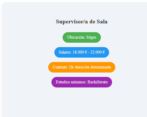 Supervisor/a de Sala