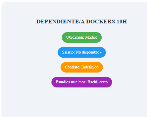 DEPENDIENTE/A DOCKERS 10H