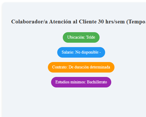 Colaborador/a Atención al Cliente 30 hrs/sem (Temporal), IKEA Telde.