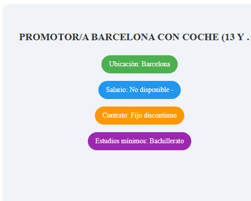 PROMOTOR/A BARCELONA CON COCHE (13 Y 14 DICIEMBRE)