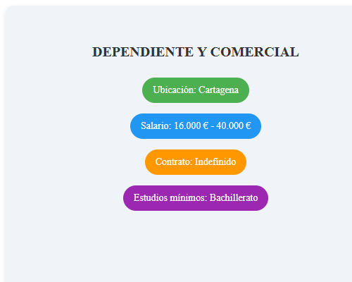 DEPENDIENTE Y COMERCIAL