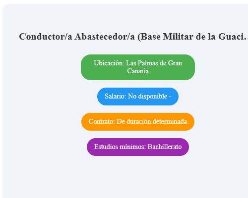 Conductor/a Abastecedor/a (Base Militar de la Guacimeta, Lanzarote)