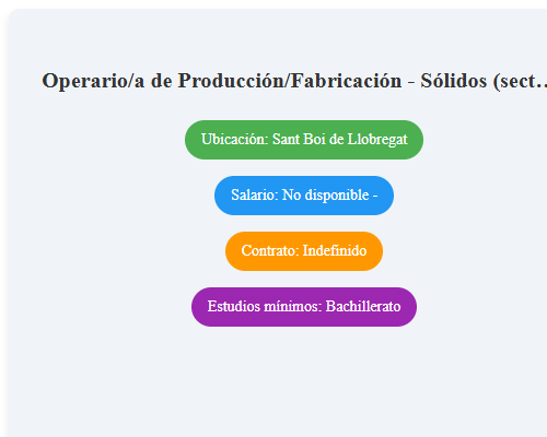 Operario/a de Producción/Fabricación - Sólidos (sector farmacéutico) – INDEFINIDO