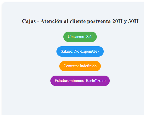 Cajas - Atención al cliente postventa 20H y 30H