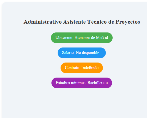 Administrativo Asistente Técnico de Proyectos