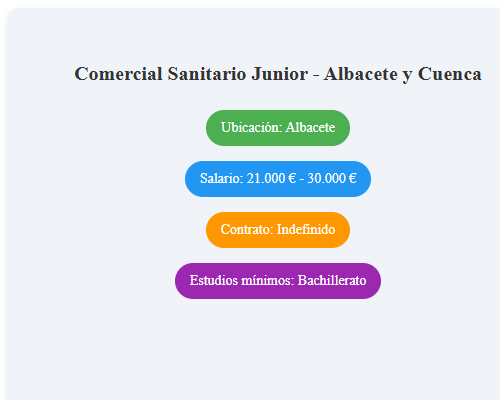 Comercial Sanitario Junior - Albacete y Cuenca