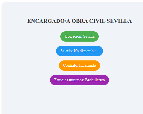 ENCARGADO/A OBRA CIVIL SEVILLA