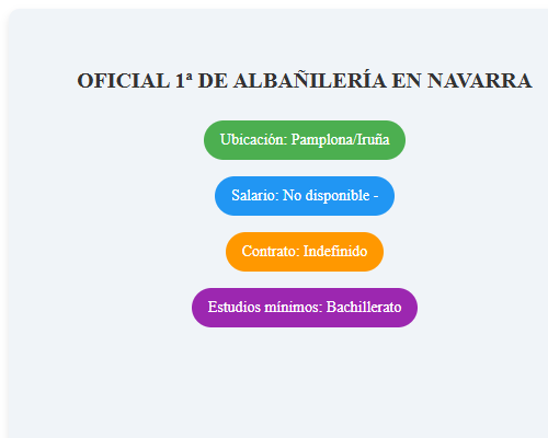 OFICIAL 1ª DE ALBAÑILERÍA EN NAVARRA