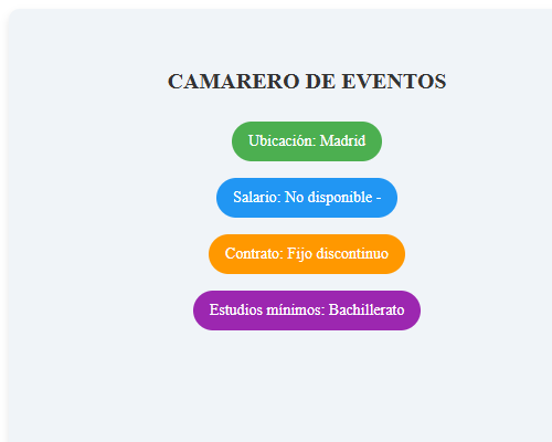 CAMARERO DE EVENTOS