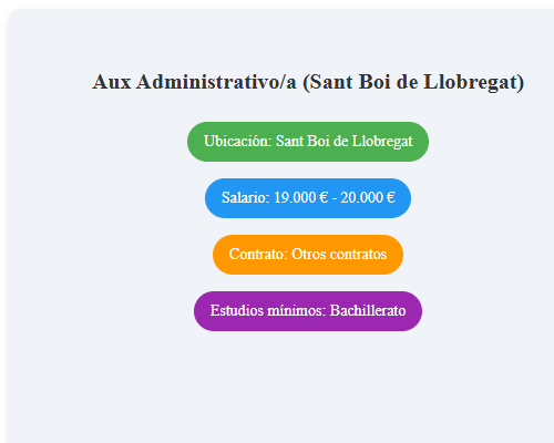 Aux Administrativo/a (Sant Boi de Llobregat)