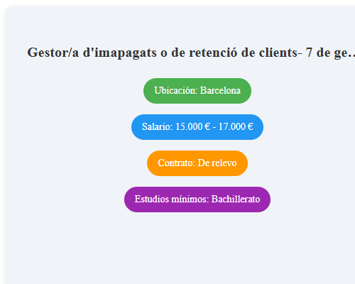 Gestor/a d'imapagats o de retenció de clients- 7 de gener