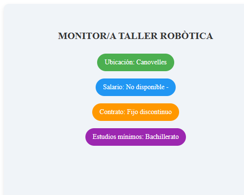 MONITOR/A TALLER ROBÒTICA