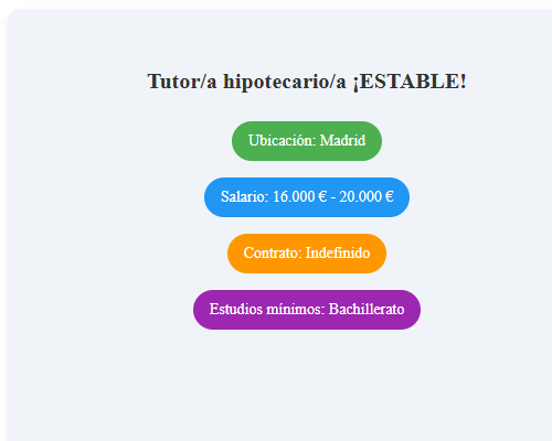 Tutor/a hipotecario/a ¡ESTABLE!