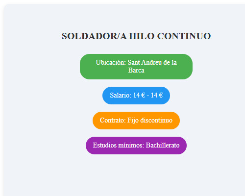 SOLDADOR/A HILO CONTINUO