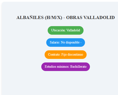 ALBAÑILES (H/M/X) - OBRAS VALLADOLID