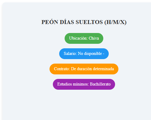 PEÓN DÍAS SUELTOS (H/M/X)