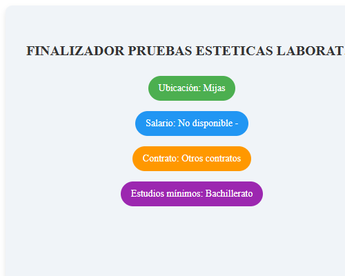 FINALIZADOR PRUEBAS ESTETICAS LABORATORIO PROTESICO