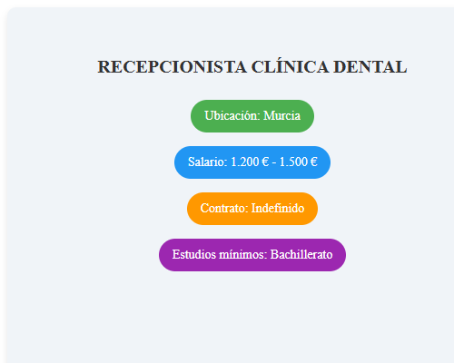 RECEPCIONISTA CLÍNICA DENTAL