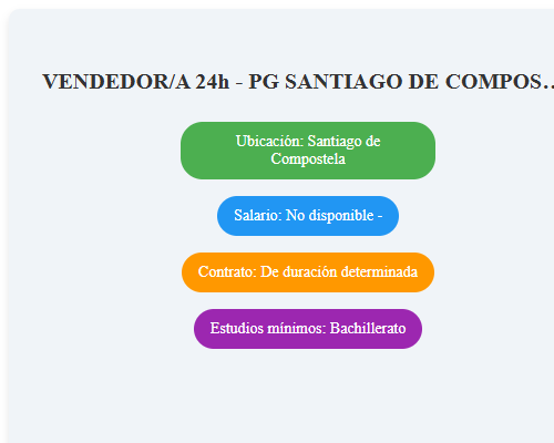 VENDEDOR/A 24h - PG SANTIAGO DE COMPOSTELA