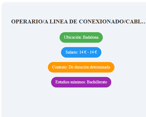 OPERARIO/A LINEA DE CONEXIONADO/CABLEADO
