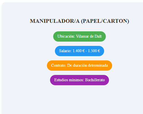 MANIPULADOR/A (PAPEL/CARTON)