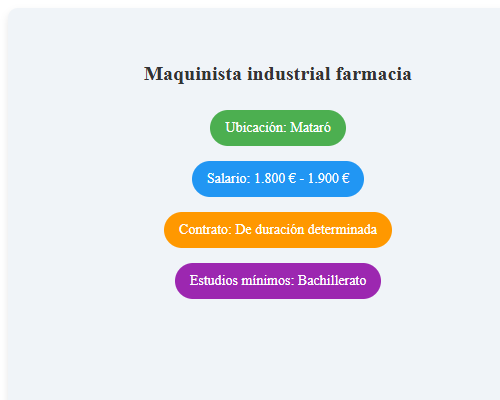 Maquinista industrial farmacia