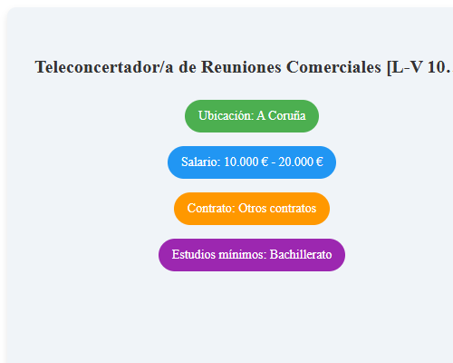 Teleconcertador/a de Reuniones Comerciales [L-V 10:00 a 14:00]