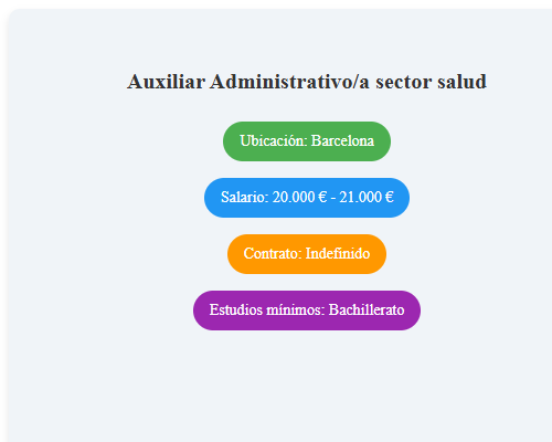 Auxiliar Administrativo/a sector salud