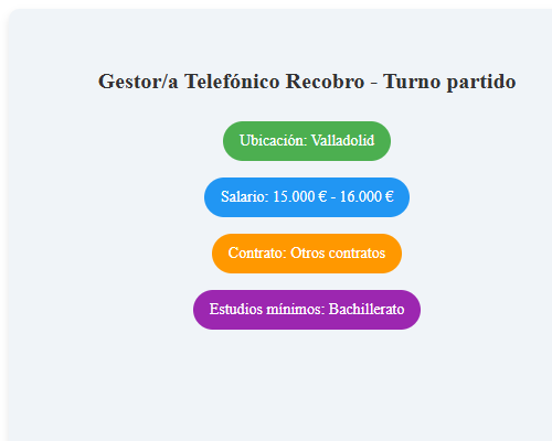 Gestor/a Telefónico Recobro - Turno partido