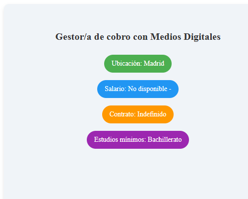 Gestor/a de cobro con Medios Digitales