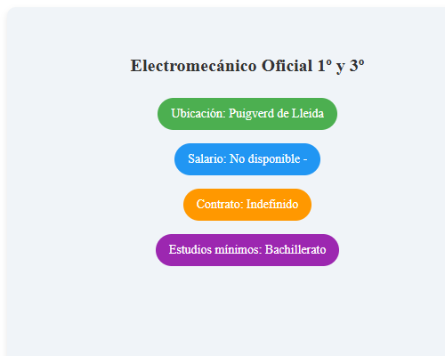 Electromecánico Oficial 1º y 3º