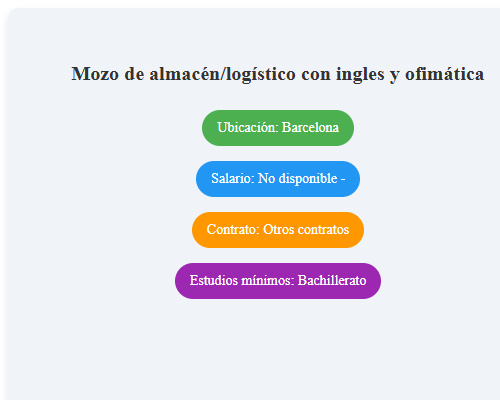 Mozo de almacén/logístico con ingles y ofimática