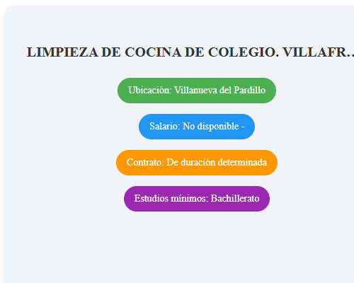 LIMPIEZA DE COCINA DE COLEGIO. VILLAFRANCA DEL CASTILLO