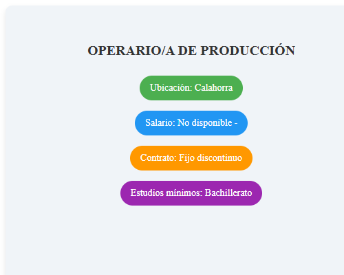 OPERARIO/A DE PRODUCCIÓN