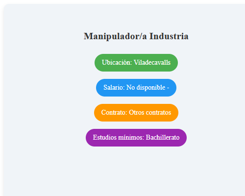 Manipulador/a Industria