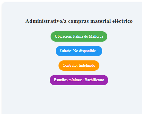 Administrativo/a compras material eléctrico