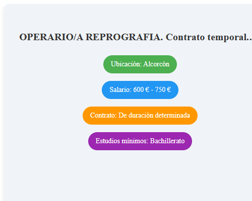 OPERARIO/A REPROGRAFIA. Contrato temporal. URGE!