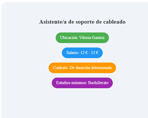Asistente/a de soporte de cableado