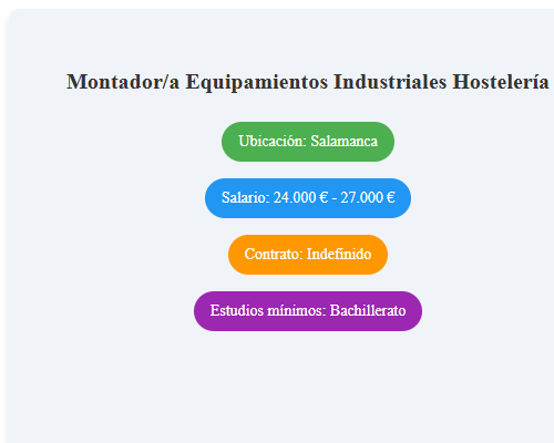 Montador/a Equipamientos Industriales Hostelería