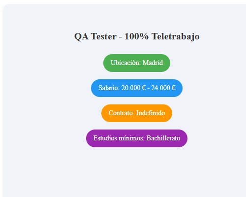 QA Tester - 100% Teletrabajo