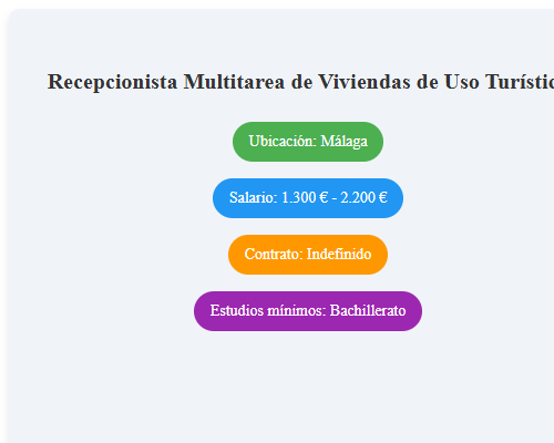 Recepcionista Multitarea de Viviendas de Uso Turístico
