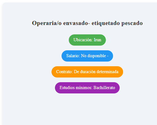 Operaria/o envasado- etiquetado  pescado