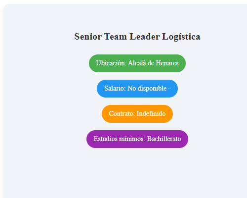 Senior Team Leader Logística