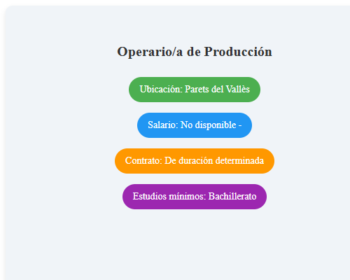 Operario/a de Producción