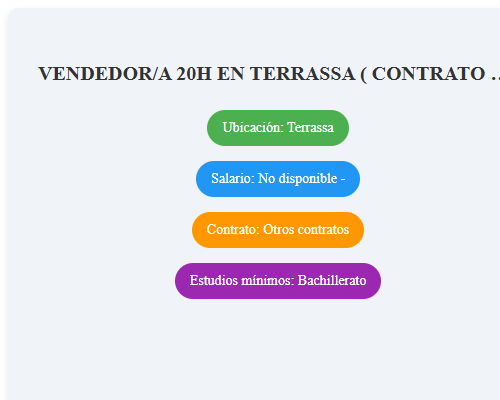 VENDEDOR/A 20H EN TERRASSA ( CONTRATO FORMATIVO)