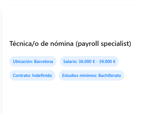 Técnica/o de nómina (payroll specialist)