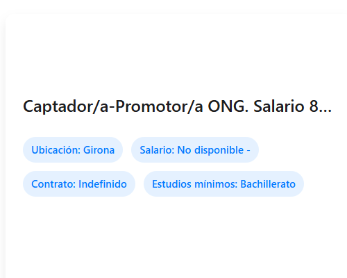 Captador/a-Promotor/a ONG. Salario 890 € - 1.000 € media jornada.