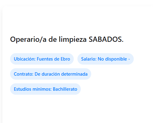 Operario/a de limpieza SABADOS.